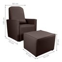 Ver imagem 3 de Poltrona para Amamentação Maya com Puff Base de Balanço Marrom Matrix 66cm