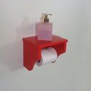 Ver imagem 1 de Porta Papel Higiênico Acessório Para Banheiro Papeleira Suporte De Parede Vermelho Laca