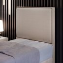 Ver imagem 2 de Cabeceira Cama Box Solteiro Com Tachas 100 cm Vicenza L02 Linho Cru - Lyam Decor