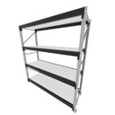 Ver imagem 1 de Mini Porta Pallet 200 Kg por Nivel Inicial com 4 Niveis Preto com Mdf Branco