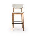 Ver imagem 4 de Banqueta Catarina Madeira Maciça com Assento e Encosto Estofados para Cozinha e Área Gourmet - Facin