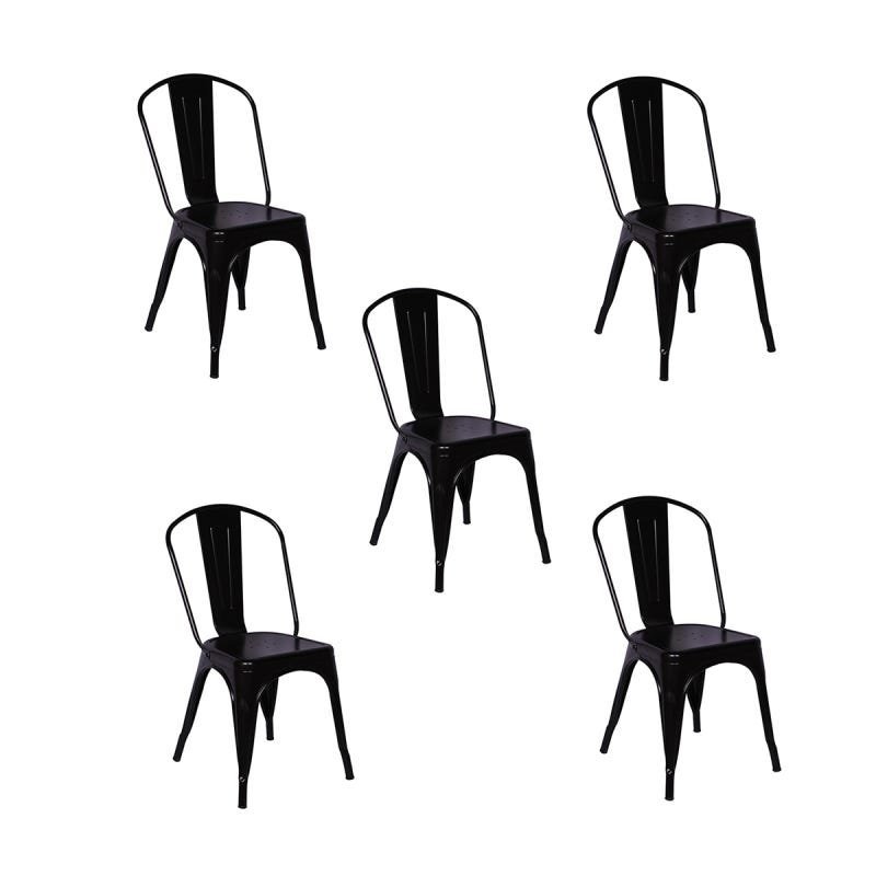 Kit 5 Cadeiras Tolix Iron - Design - Preta - 1