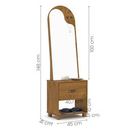 Toucador Quarto Organico com 1 Gaveta e Espelho Freijo - 4 Toucador Quarto Organico com 1 Gaveta e Espelho Freijo - 4