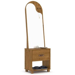Toucador Quarto Organico com 1 Gaveta e Espelho Freijo - 1 Toucador Quarto Organico com 1 Gaveta e Espelho Freijo - 1