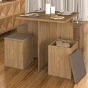 Ver imagem 1 de Mesa com 4 Banquetas Berlim Cinamomo/capuccino - Móveis Arapongas Cinamomo/capuccino 02