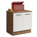 Ver imagem 6 de Balcão Multiuso 80cm 2 Portas Rustic/branco Agata Madesa Rustic/branco