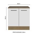 Ver imagem 5 de Balcão Multiuso 80cm 2 Portas Rustic/branco Agata Madesa Rustic/branco