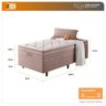 Cama Box Solteiro Rosa + Colchão Molas Superlastic Paris 88x188x68cm - 3