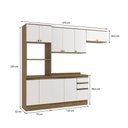 Ver imagem 3 de Armário de Cozinha Completa 100% Mdf 270cm Nogueira/branco Celeste Kappesberg