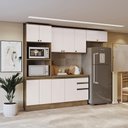 Ver imagem 1 de Armário de Cozinha Completa 100% Mdf 270cm Nogueira/branco Celeste Kappesberg