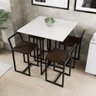 Conjunto Mesa Branca 4 Cadeiras Pequena Estofado Industrial Black - 1