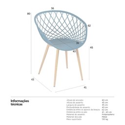 Kit 8 Cadeiras Clarice Nest com Apoio de Braços - Sidera - Azul Petróleo - 7 Kit 8 Cadeiras Clarice Nest com Apoio de Braços - Sidera - Azul Petróleo - 7
