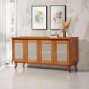 Ver imagem 2 de Buffet Aparador Tela 4p Madeira Deltan Maciça Vintage Retrô Reforçada Alta Qualidade Castanho