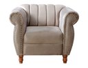 Ver imagem 1 de Poltrona Realeza Chesterfield Cadeira Vintage Decoração Retrô - Veludo Capuccino