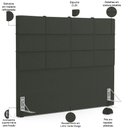 Ver imagem 6 de Kit Cabeceira Cama Box Casal 140cm com Calçadeira Roma W01 Linho Verde Musgo - Lyam Lyam Decor