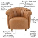 Ver imagem 4 de Poltrona Decorativa Alce Pes Madeira Courino Tcs 727 Moll