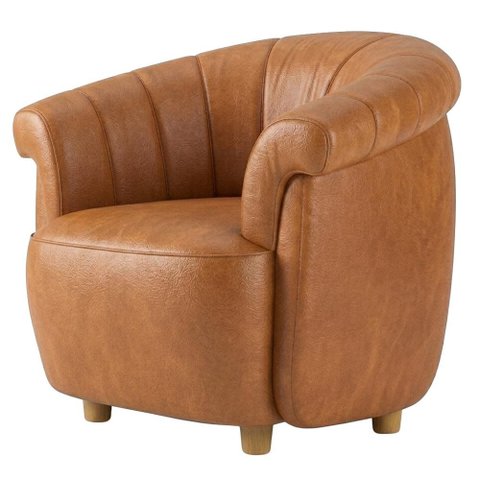 Poltrona Decorativa Alce Pes Madeira Courino Tcs 727 Moll