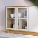 Ver imagem 6 de Aparador Buffet com Vidro e 4 Portas 160cm Multimóveis Crcol-APA007 Madeirado/Off White