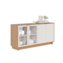 Ver imagem 2 de Aparador Buffet com Vidro e 4 Portas 160cm Multimóveis Crcol-APA007 Madeirado/Off White