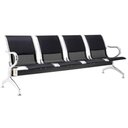 Ver imagem 1 de Cadeira Longarina Preta com Estofado Preto 4 Lugares