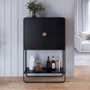 Ver imagem 1 de Balcão Bar Orgânico 2 Portas 90cm Pé Metal Luna Móvel na Caixa