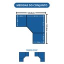Ver imagem 3 de Guarda Roupa Modulado de Canto Porta Reflecta e LED 3 Peças 100%MDF Requinte+