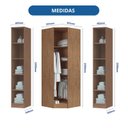 Ver imagem 4 de Guarda Roupa Modulado de Canto Porta Reflecta e LED 3 Peças 100%MDF Requinte+