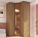Ver imagem 1 de Guarda Roupa Modulado de Canto Porta Reflecta e LED 3 Peças 100%MDF Requinte+