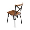 Ver imagem 3 de Kit 2 Cadeiras de Jantar Industrial Paris Base Alumínio - Castanho