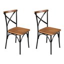 Ver imagem 1 de Kit 2 Cadeiras de Jantar Industrial Paris Base Alumínio - Castanho