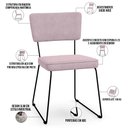 Ver imagem 4 de Cadeira Decorativa Estofada Para Sala De Jantar Allana L02 Suede Rosê - Lyam Decor