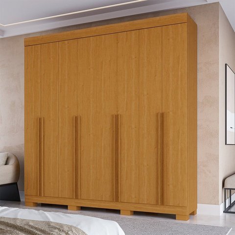 Guarda-Roupa Casal 8 Portas 4 Gavetas 100% MDF 218cm Azaleia Espresso Móveis Marrom/Cinamomo