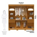 Ver imagem 4 de Guarda-Roupa Casal 8 Portas 4 Gavetas 100% MDF 218cm Azaleia Espresso Móveis Marrom/Cinamomo