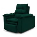 Ver imagem 5 de Poltrona Reclinável Retrátil Bonari Veludo Verde com Assento D26 Loja Sheep