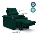 Ver imagem 2 de Poltrona Reclinável Retrátil Bonari Veludo Verde com Assento D26 Loja Sheep