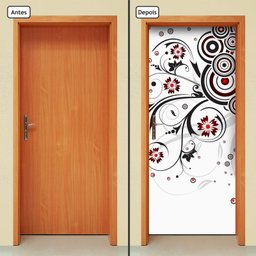 Adesivo Decorativo de Porta - Floral - Flores - 674cnpt - 1