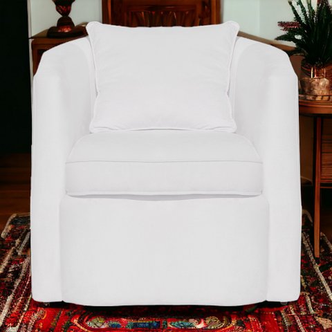 Poltrona Decorativa Alana Veludo Branco - Londrilar