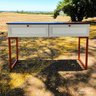 Aparador com 2 Gavetas com Pés de Metal Cobre Estilo Industrial Iron Bege- LarBelle - 2