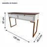 Aparador com 2 Gavetas com Pés de Metal Cobre Estilo Industrial Iron Bege- LarBelle - 10