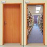 Adesivo Decorativo de Porta - Corredor Biblioteca - 393cnpt - 1