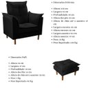 Ver imagem 6 de Poltrona Decorativa Sala de Estar Quarto Leitura Paris Suede:preto