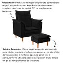 Ver imagem 4 de Poltrona Decorativa Sala de Estar Quarto Leitura Paris Suede:preto