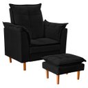 Ver imagem 1 de Poltrona Decorativa Sala de Estar Quarto Leitura Paris Suede:preto