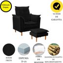 Ver imagem 5 de Poltrona Decorativa Sala de Estar Quarto Leitura Paris Suede:preto