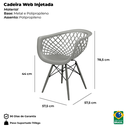 Ver imagem 3 de Kit com 2 Cadeiras Web com Pés em Polipropileno Cinza Brazão