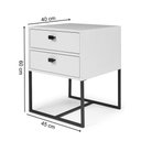 Ver imagem 2 de Mesa Cabeceira Medelim 2 Gavetas Branco