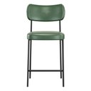 Ver imagem 3 de Kit 02 Banquetas Médias para Cozinha Lila Estofada com Encosto Couríssimo Verde - Desk Design