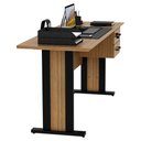 Ver imagem 6 de Mesa de Escritorio 2 Gavetas e Chave 160 Cm Me4193 Amendoa Preto Tecno Mobili
