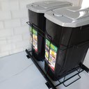 Ver imagem 6 de Lixeira Dupla 15l Slim para Armário Preta com Corrediças Deslizantes Schmitt