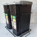 Ver imagem 4 de Lixeira Dupla 15l Slim para Armário Preta com Corrediças Deslizantes Schmitt